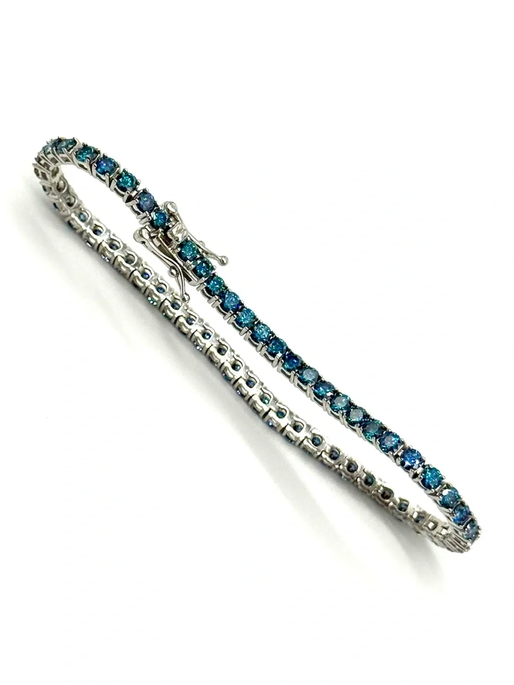 925 Silver, 5.6CTW Royal Blue Moissanite Tennis Bracelet